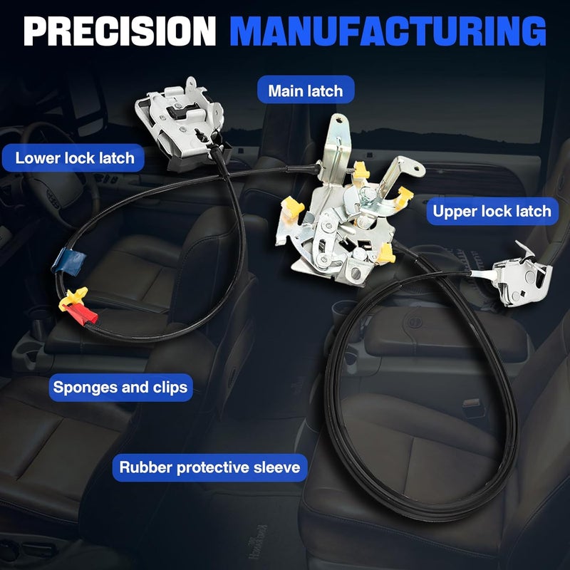 WEILEITE 6C3Z-28264A00-A Rear Right Passenger Side Door Cable Latch Lock Latch Actuator Assembly Set Kit Upper and Lower Fit for Ford F250 F350 F450 F550 Super Duty 1999-2007 Replace 6C3Z-28264A00-A - Image 3